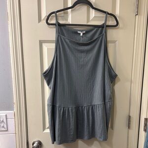 Maurices Boxy Gray Ribbed Tank Top